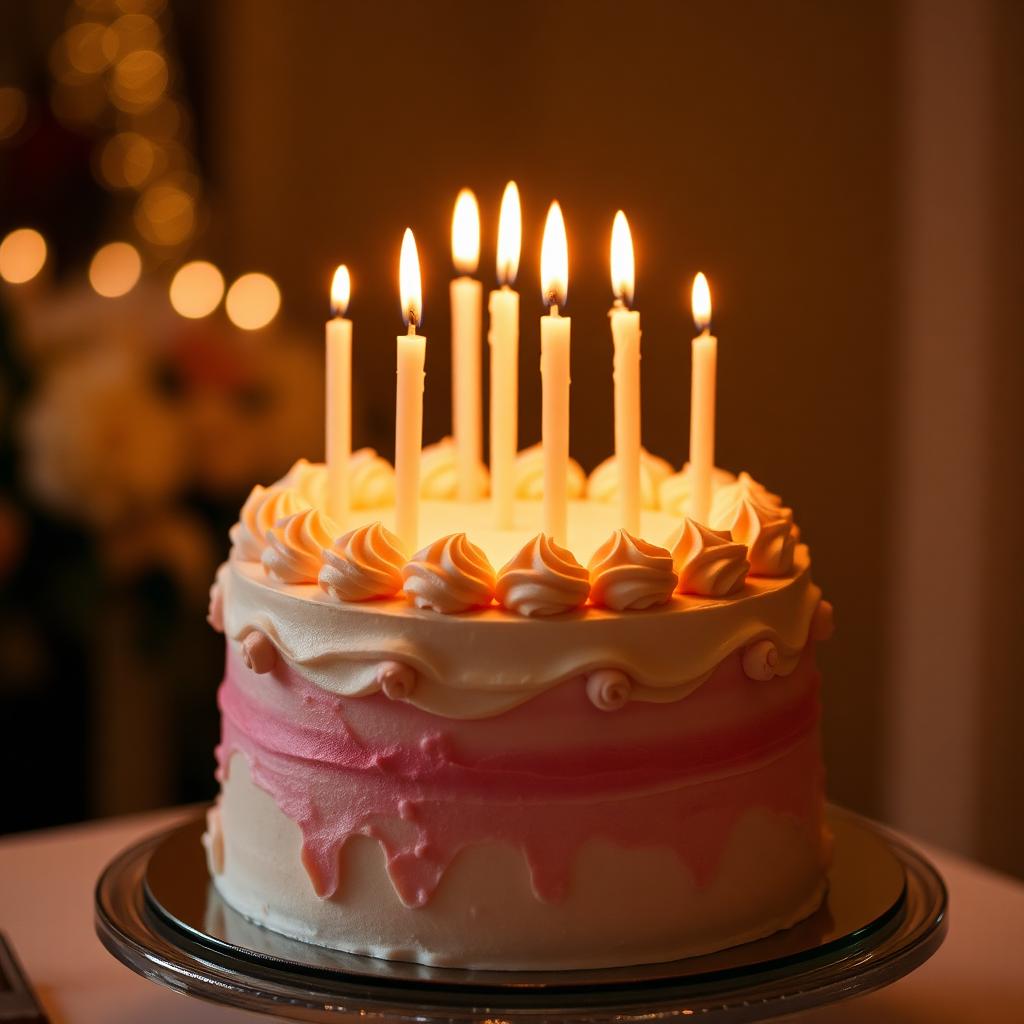 Torta de celebración con velas encendidas